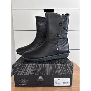 PO-ZU Star Wars REY The Last Jedi Boots Black Leather Piper Size 9 EU 40 POZU